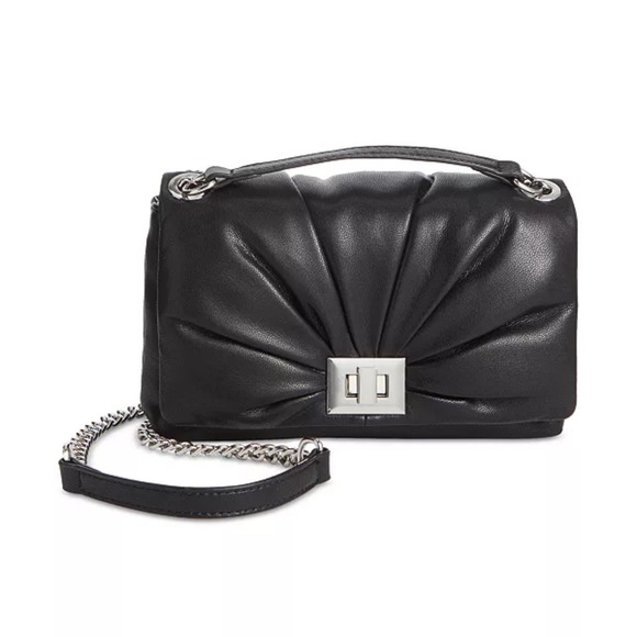 Black Quilted Crossbody Bag Silver Chain Strap Evening Party Small‎ - Picture 1 of 12